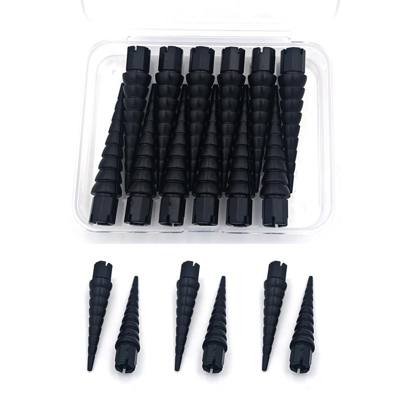 Haespot Black 12PCS Stripped Screw Hole Repair Anchor, Door Hinge Screw Hole Filler, Multi Use Wall Anchors, Fits Wood Screws Sizes #2 to #16 - Image 1